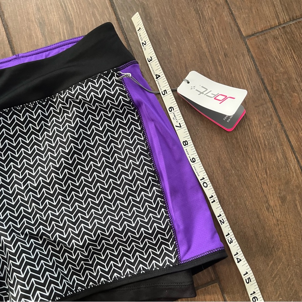 Jofit Running Shorts Black & Purple NWT size Medium Lined - Picture 5 of 8